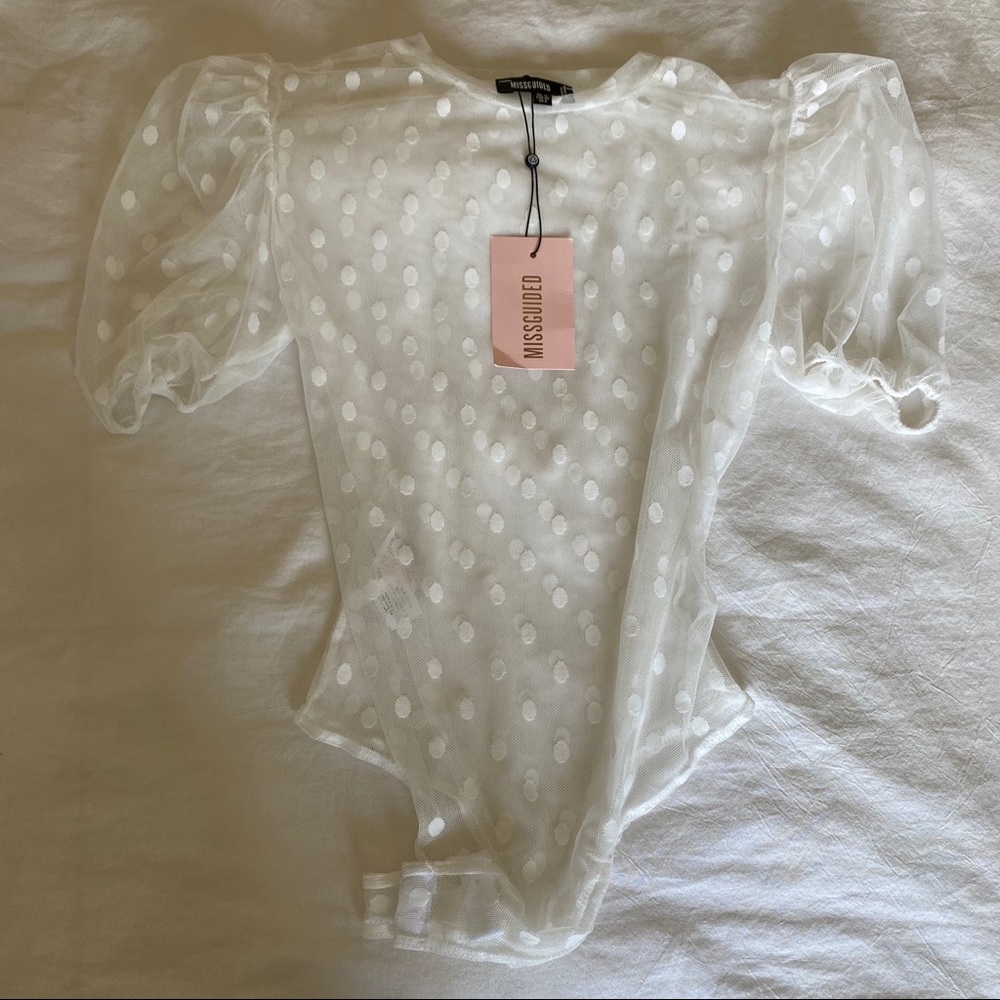 Polka Dot Overlay Bodysuit